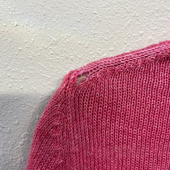 Talbots 100% Linen Red Pullover V-Neck Sweater Women's sz M - Picture 8 of 8